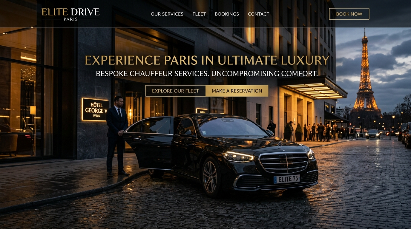Prestige Drive Paris, site vitrine luxe pour chauffeur privé